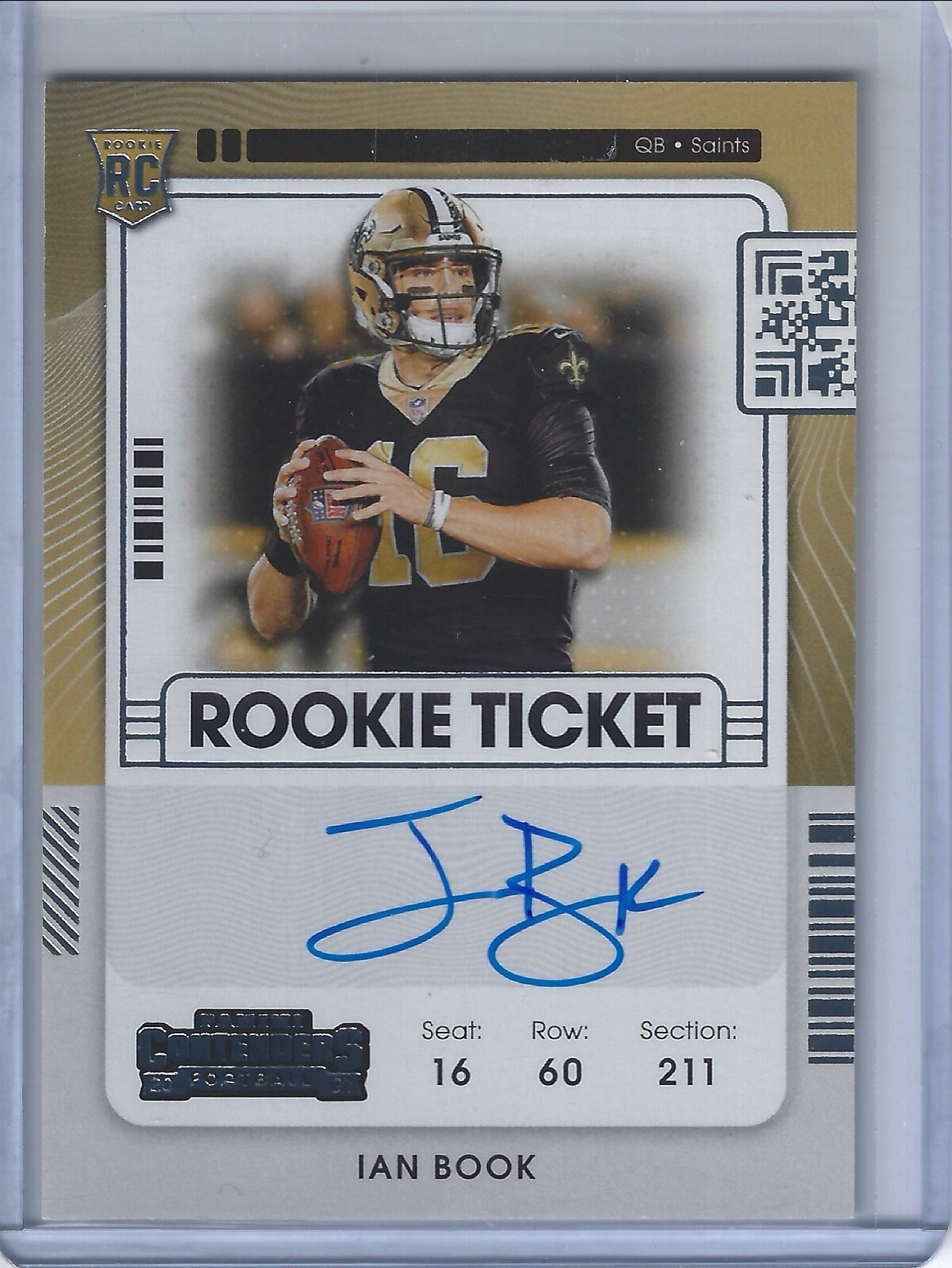 2021 Panini Contenders Football Ian Book Rookie Auto #137 New Orleans Saints SP
