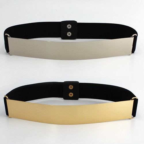 Cinturón ancho para mujer cinturón de chapa metálica dorado color plata cintura de lujo vintage. - Imagen 5 de 14