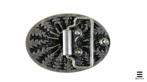 Hochwertige Koppel (Buckle) Motiv: Silberdistel, altsilber - Bild 3 von 3