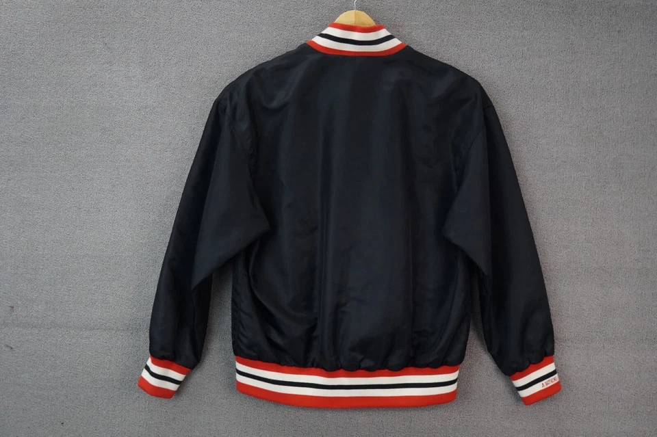 Abathinh Ape Varsity Jacket Snap Up Nylon Black Red White Men's Size Medium - Image 4 of 4