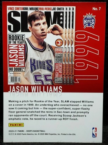 2020-21 PANINI HOOPS SLAM MAGAZINE CARD JASON WILLIAMS SACRAMENTO KINGS #7 - Picture 2 of 2