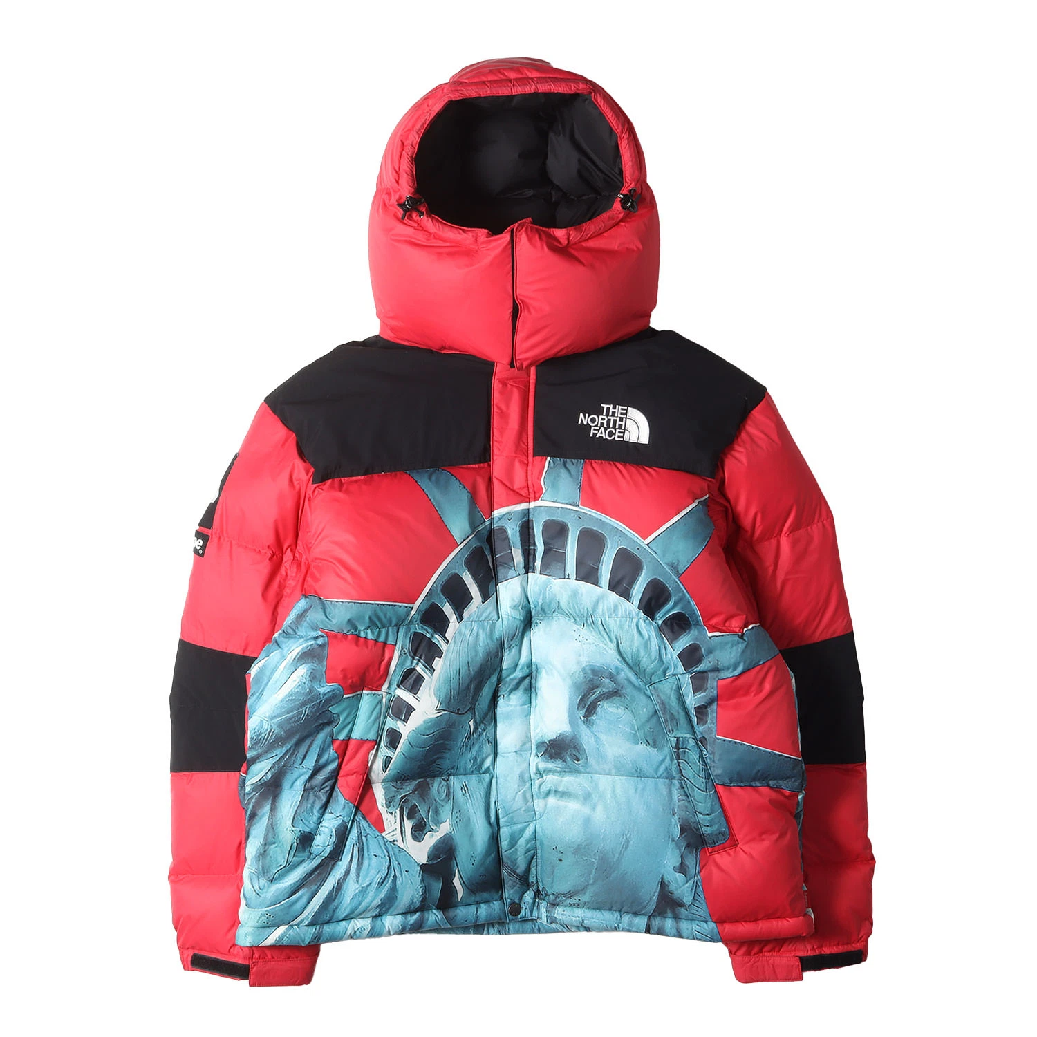 Doudoune rouge Supreme North Face Statue de la Liberté Baltro taille M