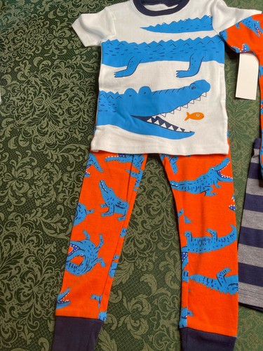 Nwt 2t 4t 4 3T 5t 5 alligators crocodiles pajamas carters spring fall easter - Picture 3 of 10