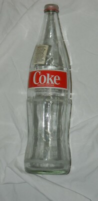 RARE German Coca-Cola / 1 Liter 33.8 oz GLASS Bottle with Twist