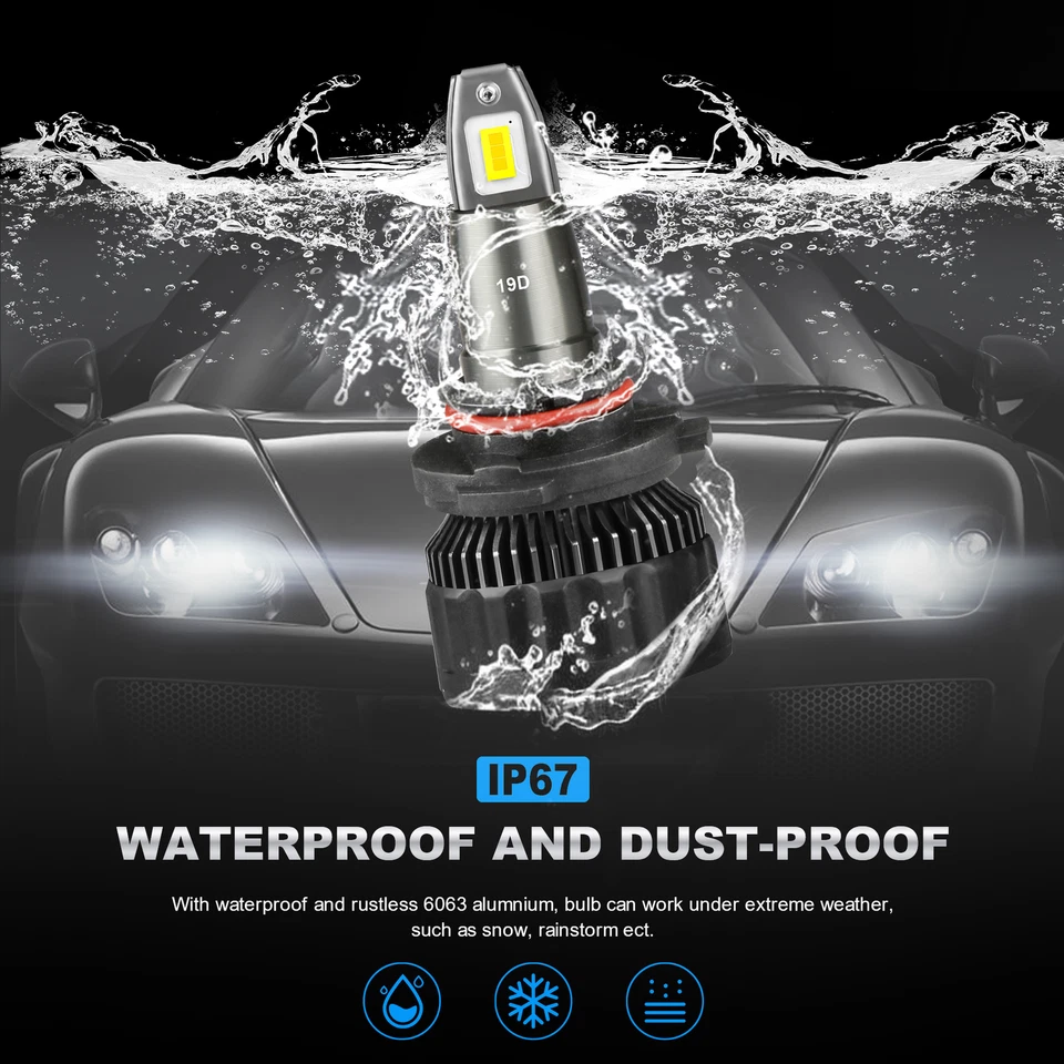 Faro LED MOSTPLUS 120W 15200LM 6000K luces altas y bajas 9005 9006 2 pares Foto 3 de 4