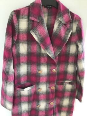 pretty little thing übergangs mantel 8 grau pink karo boho blogger business