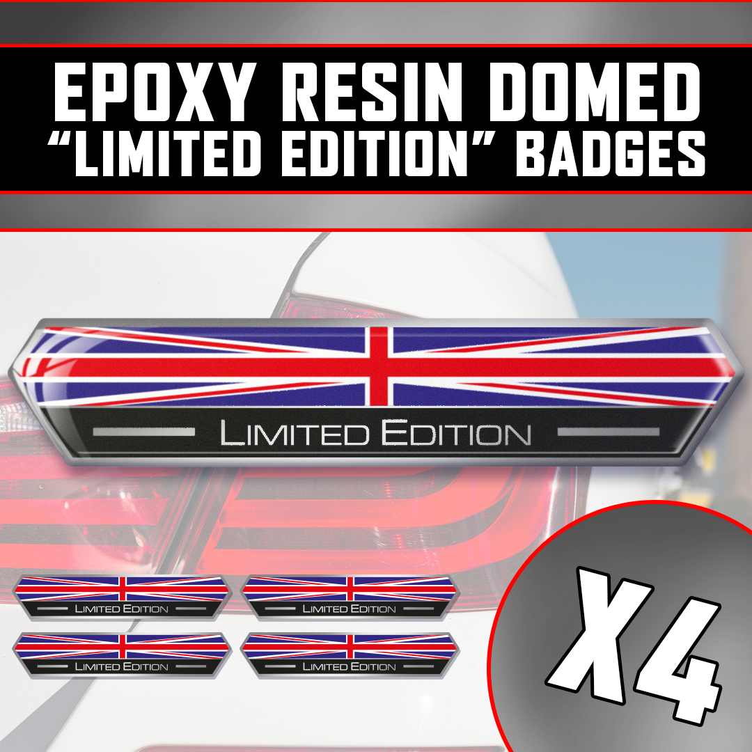 Black & Silver Union Jack Flag Grill Badge – Resin Gel Domed Oval, Self Adhesive, Glossy - View #4