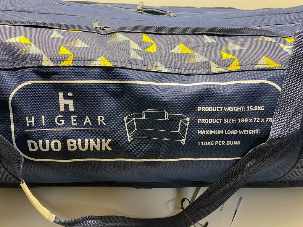 HI GEAR Duo Camping Bunk Bed Portable Steel Frame Equipment