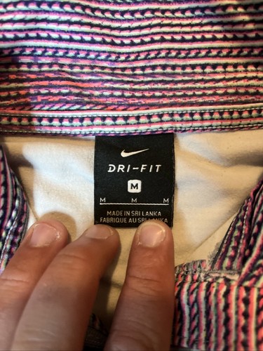 Pullover para correr Nike para mujer 1/4 cremallera DRI-FIT manga larga talla M agujeros para el pulgar - Imagen 5 de 8
