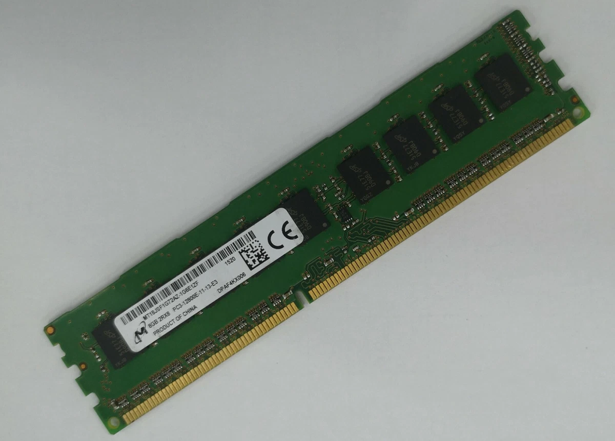 MT Micron 8GB DDR3 ECC RAM 2Rx8 PC3-12800E MT18JSF1G72AZ-1G6E1ZG 1.5v | eBay