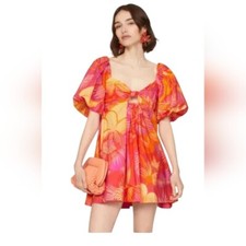 Farm Rio Bold Floral Puff Sleeve Dress