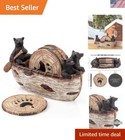 Durable Handcrafted Coaster Set of 6 - Rustic Lodge Decor with Adorable Bears