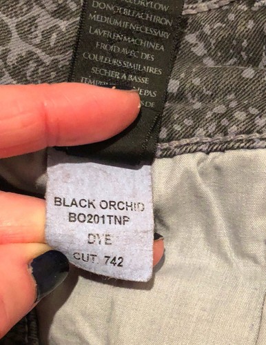 Pantalones de mezclilla ajustados para mujer con estampado de serpiente gris orquídea los ángeles talla 25 - Imagen 4 de 5