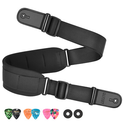 LEKATO Guitar Strap Bass Straps for Electric Guitar with 3.3'' Wide Sponge Pad