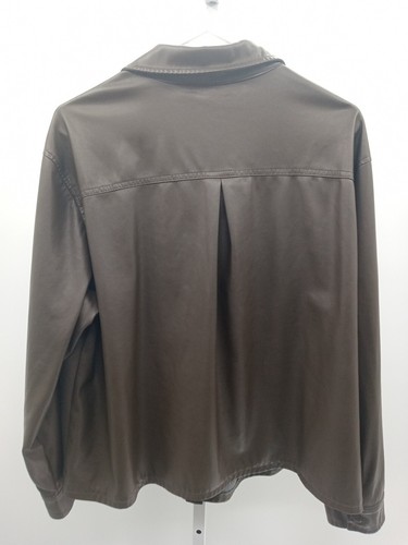 Sanctuary Jacket Woman's 1X Brown Faux Leather Lightweight Coat Button Casual - Picture 5 of 9