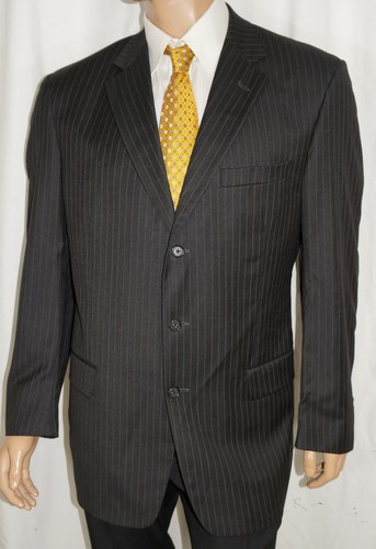 42L Loro Piana Tallia Blazer - Men 42 Charcoal Pinstripe Super 110s Suit Jacket - Picture 2 of 6