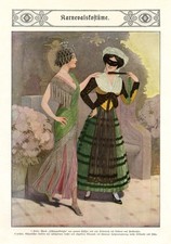 Karnevalskostüme XL Kunstdruck 1912 Schlangenkönigin Spanierin Karneval Kostüm