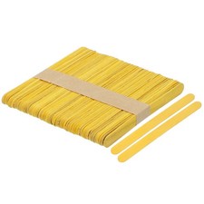 50pcs Wood Craft Sticks 4.5 Inch Ice Cream Sticks Yellow