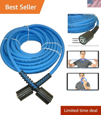 #ad FlexiKink 50ft Pressure Washer Hose 1 4quot; ID 3100 PSI with 22MM 14 Connections $85.99