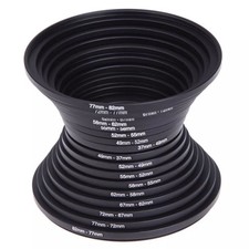 Precision CNC Machining 37-82mm DSLR Camera Lens Filter Adapter Ring 18pcs