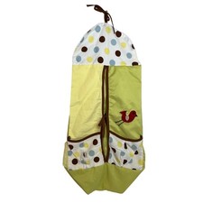 Vintage Hanging Diaper Stacker Organizer Polka Dot Retro Lime Green Nursery Bag