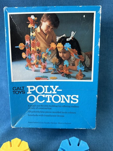 GALT TOYS - Rare POLY-OCTONS - Vintage 3+ 70’s - 115 Pieces Inc. - 5 Missing - Afbeelding 5 van 5