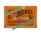 BIG NICKEL 5� Orange Soda Exmore Parksley Virginia native Indian tin sign