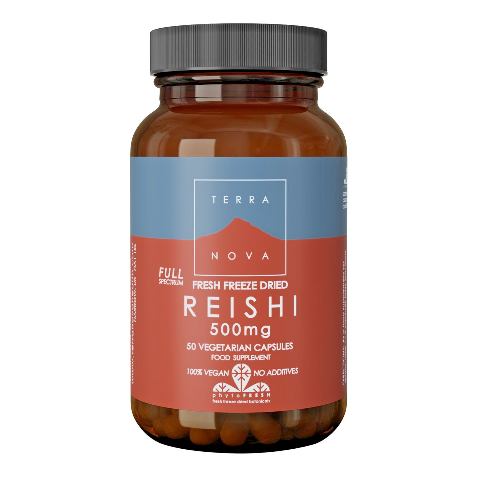 Terra Nova Reishi 500mg 50 Veg Capsules Supports hormonal balance