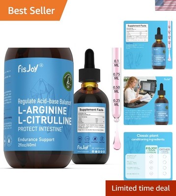 L-Arginine L-Citrulline Liquid - 1000mg Sublingual Drops for Endurance
