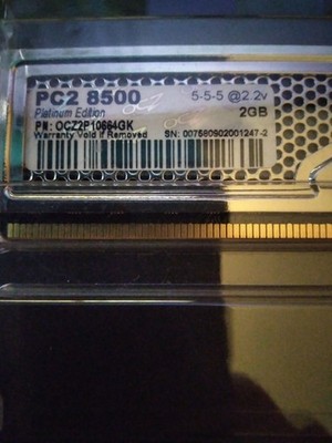 2pcs 1GB OCZ Reaper Series DDR2 1066MHz PC2-8500U 240-pol.CL5 OCZ2P10664GK TOP