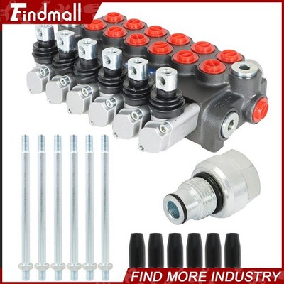 Findmall 6 Spool 11GPM Hydraulic Directional Control Valve + Conversion Plug