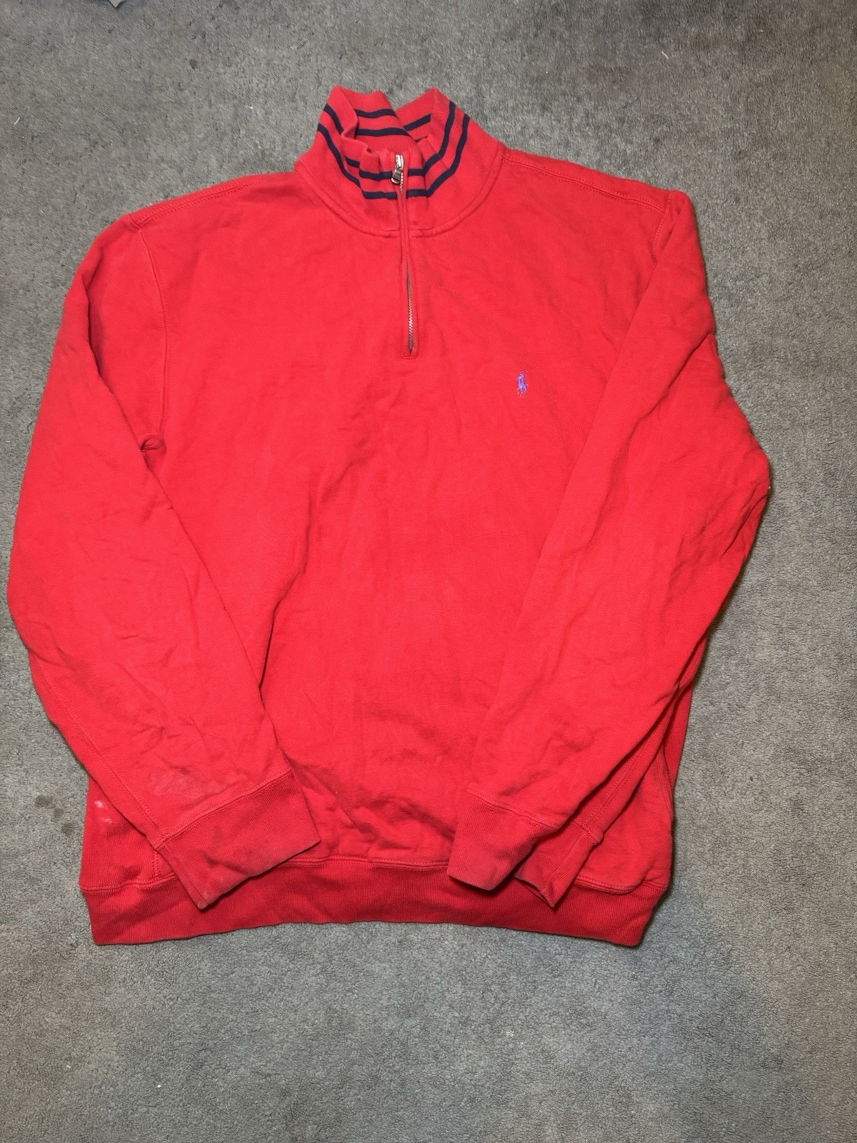 Polo Ralph Lauren Quarter Zip Pullover Mens XL Red Pony Sweatshirt