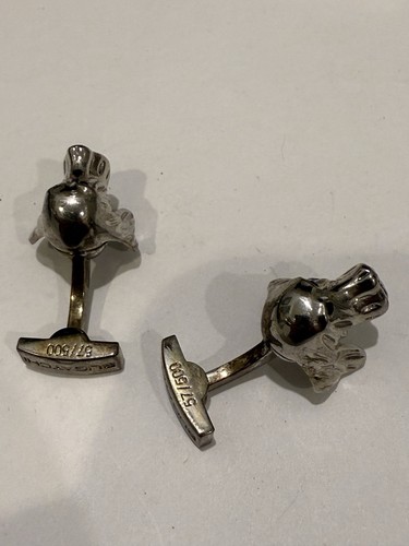 BUGATCHI VINTAGE LIMITED EDITION HOUND DOG CUFFLINKS - Picture 4 of 5