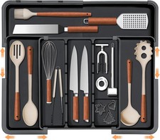 Large Utensil Drawer Organizer Expandable Silverware Organizer for Kitchen Drawe