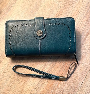 Dark Turquoise Large Women s Zip Top Wallet 