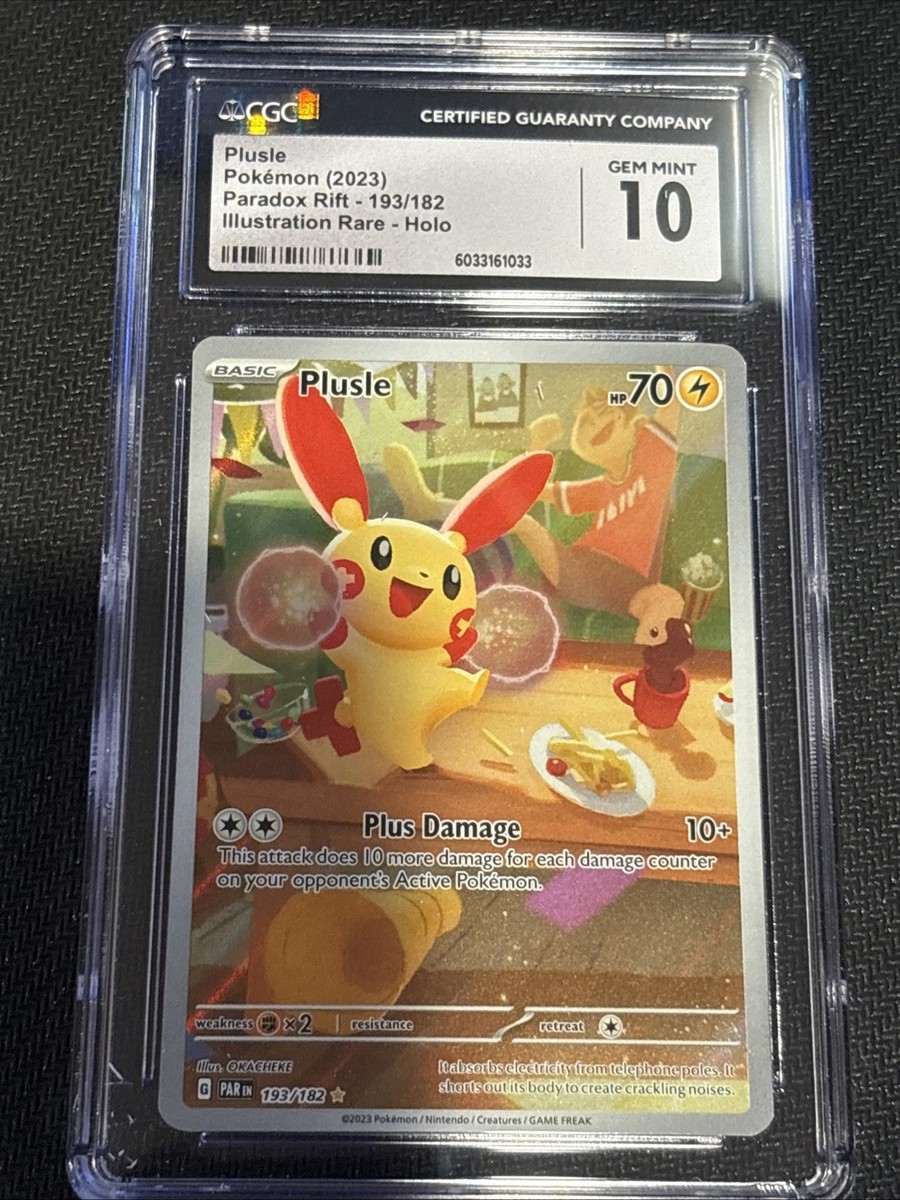 Pokémon TCG Plusle Illustration Rare 193/182 Sv04 Paradox Rift CGC