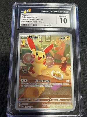 Pokmon TCG Plusle Illustration Rare 193/182 Sv04 Paradox Rift CGC 10  Pokemon | eBay