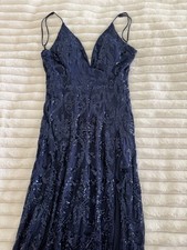 Navy Sequin Formal Dress Size 0-2