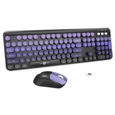 Wireless Keyboard and Mouse Combo Cute Colorful Keyboard and Mouse with 2.4...