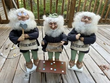 3 Vtg Animated Telco Motion-ette Christmas Elves Watch Video!