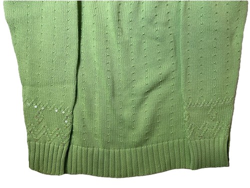 NEW WITH TAGS Quacker Factory Sweater Women's Size M Green Sequins 100% Cotton - Picture 5 of 6