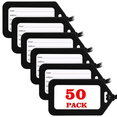 50 Pack Luggage Tag Bright Luggage Tags for Suitcases Bag Tags Name Tags for