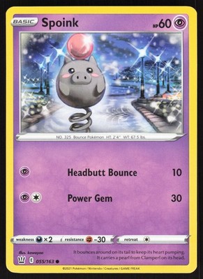 Spoink SWSH05: Battle Styles 055/163 NM kawayoo