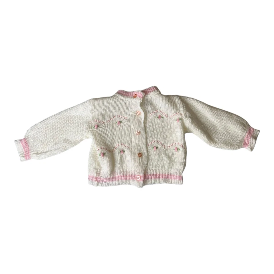 Conjunto First Impressions Años 80 Vintage Tejido Rosa/Crema Talla 6/9 M Foto 4 de 4