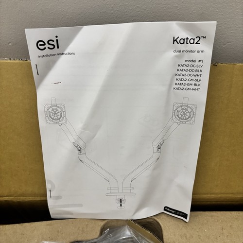 New ESI Kata 2 Kata2 White Dual Monitor Arm KATA2-DC-WHT - Afbeelding 6 van 8