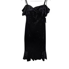Women’s NWT Guess Black Velvet Evening Dress Off Shoulder Size 14 0399