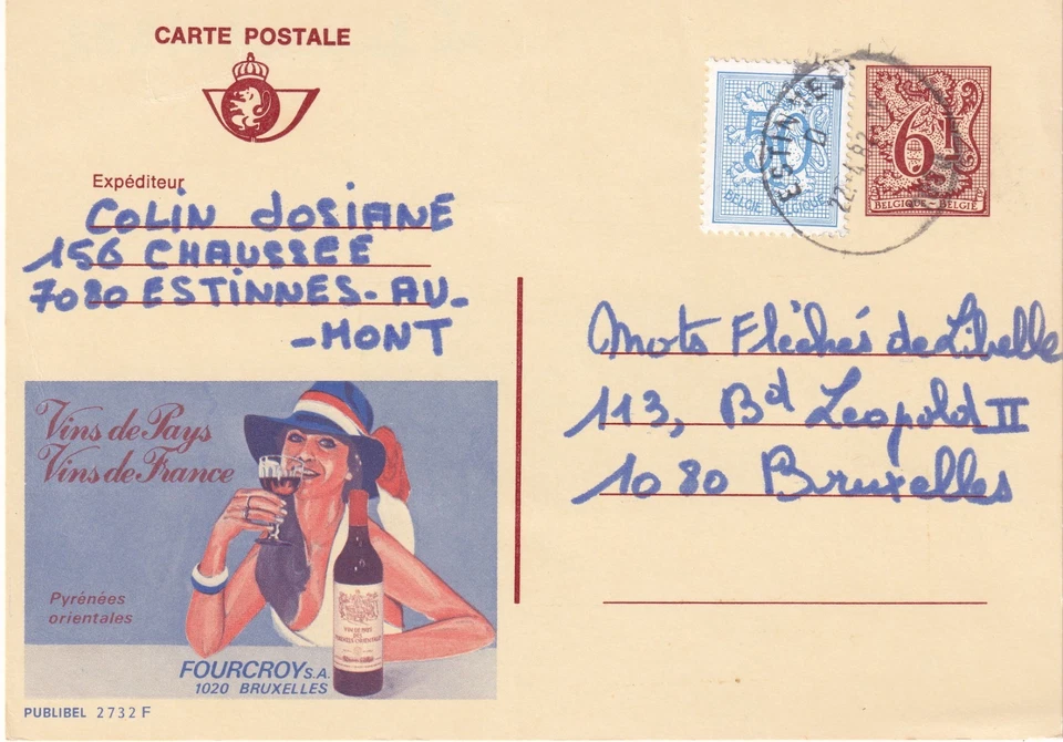 BELGIEN WEIN / WIJN / WINE 1966/82, 6 verschiedene WERBE-/REKLAME-GANZSACHEN - Bild 4 von 4