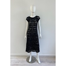 Vintage Chanel Black Knit Wool Maxi Dress— XS