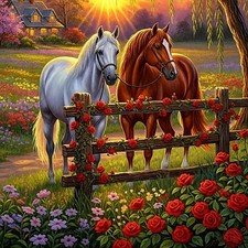 Horse Diamond Art Kits for Adults, 5D 13.8 Inch, KM1121-1