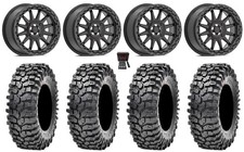 Valor V09 Bdlk 17" Wheels Charcoal 37" Roxxzilla Tires Polaris Ranger XP 9/1K